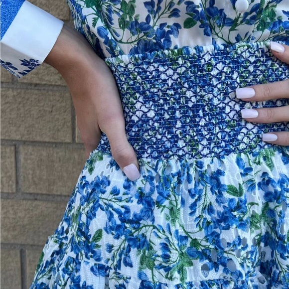 Gorgeous blue and white skirt with ruched waist. - Picture 2 of 2
